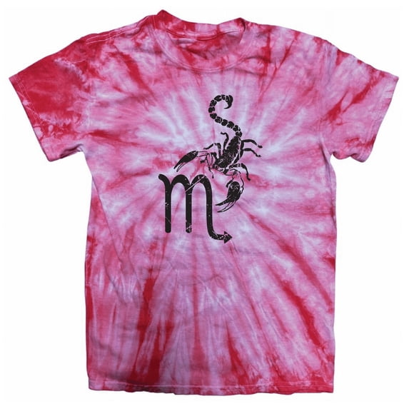 Scorpio T-Shirt Zodiac Symbol Scorpion Horoscope Distressed Tie Dye Tee