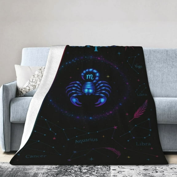 Scorpio Throw Blanket Flannel Constellations Blanket Warm & Soft 12 Horoscope Astrology Throw Blankets Constellation Theme Home 50x40