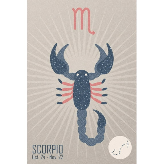 Scorpio, Woven Zodiac (16x24 Giclee Gallery Art Print, Vivid Textured Wall Decor)