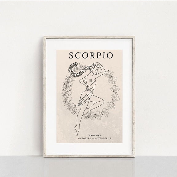 Scorpio Zodiac Art Print, Celestial Wall Decor Home Decor #3202, Unframed Poster Size 8x12
