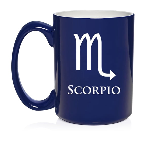 Scorpio Zodiac Horoscope Ceramic Coffee Mug Tea Cup Gift (15oz Blue)