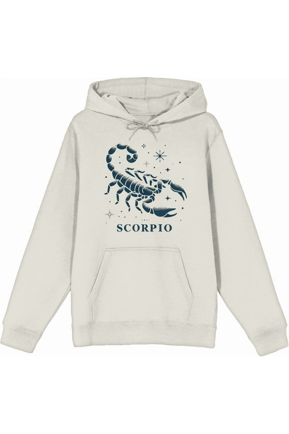 Scorpio Zodiac Sign Adult Sand Long Sleeve Hoodie-XL