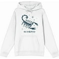 thumbnail image 1 of Scorpio Zodiac Sign Adult White Long Sleeve Hoodie-Small, 1 of 3