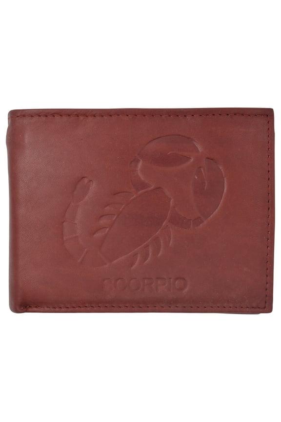 Scorpio Zodiac Sign Bifold Trifold Genuine Leather Men's Wallets
