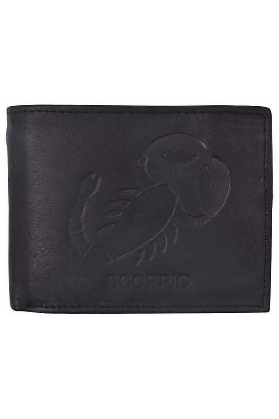 Scorpio Zodiac Sign Bifold Trifold Genuine Leather Men's Wallets