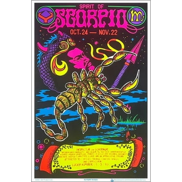 Scorpio Zodiac Sign Blacklight Poster 23" x 35"