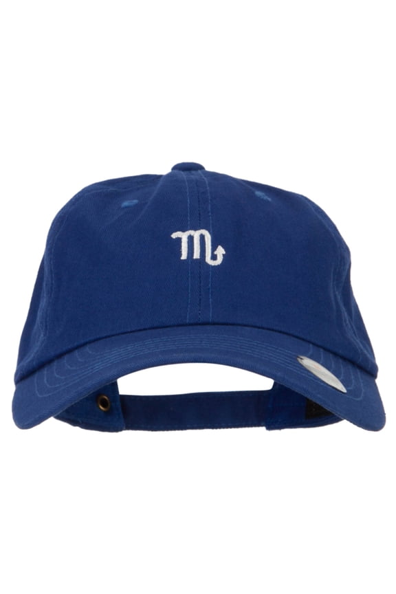Scorpio Zodiac Sign Embroidered Unstructured Cap - Royal OSFM