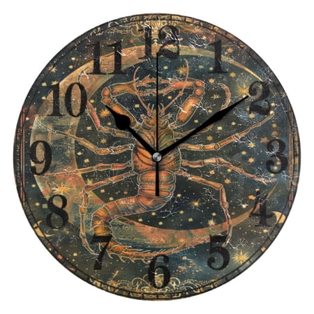 Scorpio Zodiac Sign Silent Wall Clock 10" Non-Ticking Battery Clock
