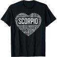 thumbnail image 1 of Scorpio Zodiac Traits Horoscope Astrology Sign Gift Heart T-Shirt Black Large, 1 of 4