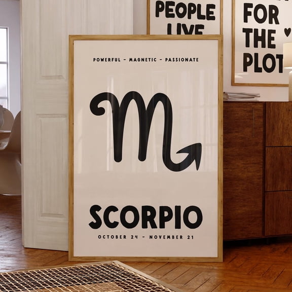 Scorpio Zodiac Trendy Horoscope Wall Art, Unframed Paper Print Size 8x12