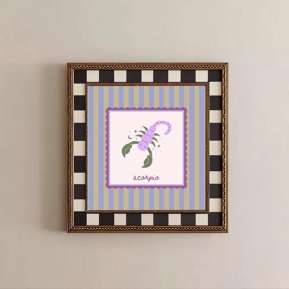 Scorpio Zodiac Wall Art Astrology Decor Pastel Celestial Wall Art Cute Horoscope Gift Whimsical Boho Room Decor, Unframed Paper Print