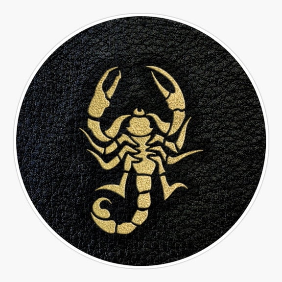 Scorpio black leather and gold Sticker