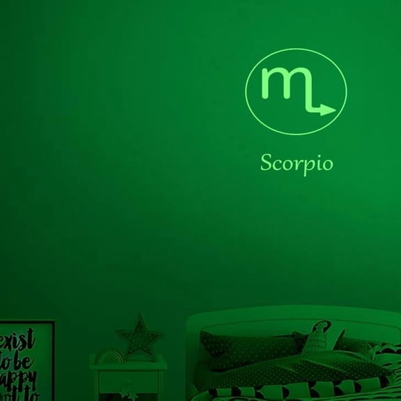 Scorpio mythology Vinyl Decal Sticker Luminescent Neon Glow Lime Green Industrial Grade USA-Made Wall Bumper Window Zodiac Atlas Stars Kid Room 15" inch Large