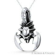 Scorpio the Scorpion Zodiac Sign Charm 36x30mm 1.4x1.2in Pendant in Oxidized .925 Sterling Silver