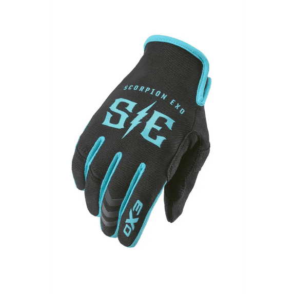 Scorpion Air-Stretch Charge Gloves (Large, Black/Teal)