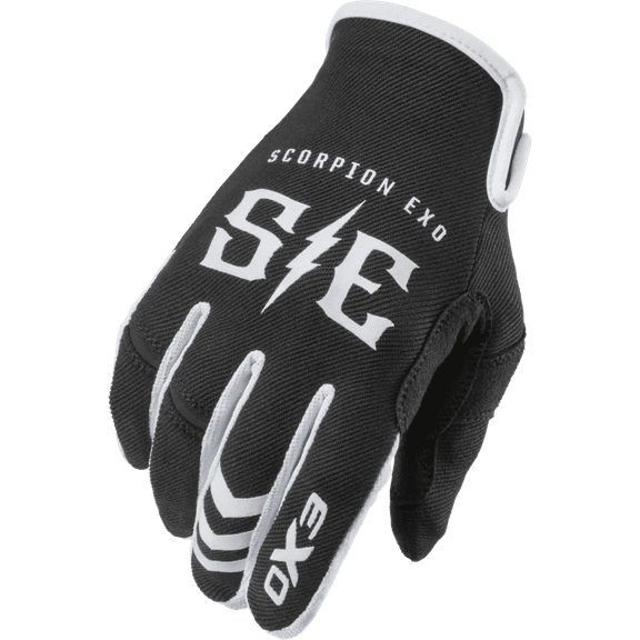 Scorpion Air-Stretch Charge Mens Textile Motorcycle Gloves Black/White SM