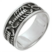 Scorpion Band Sterling Silver Ring - 11