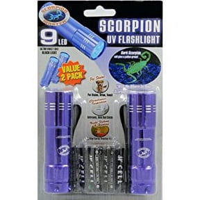 Scorpion Black/Purple LED UV Flashlight AAA Battery