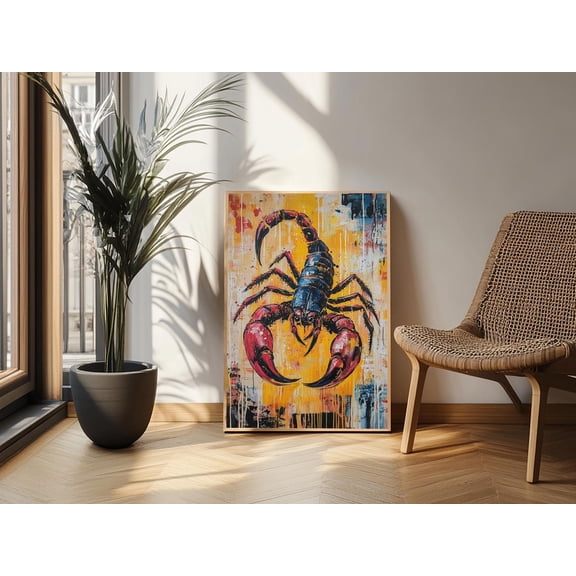 Scorpion Bold Animal Wall Art Poster, Stretched Size 8x12