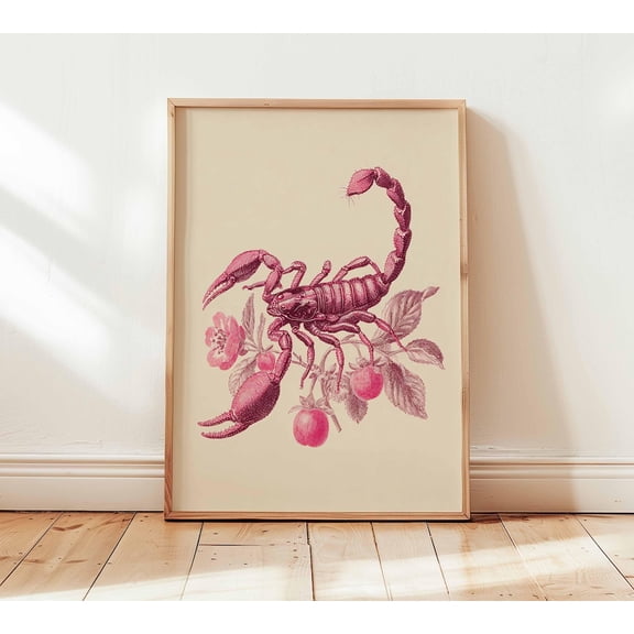 Scorpion Botanical Insect Vintage Style Illustration Gothic Animal Art Unframed Paper Print