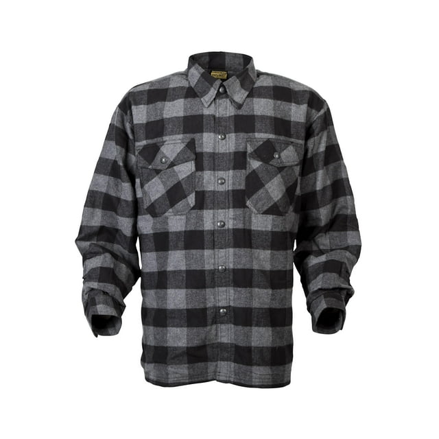 Scorpion Covert Moto Mens Long Sleeve Button Flannel Shirt Black/Grey MD