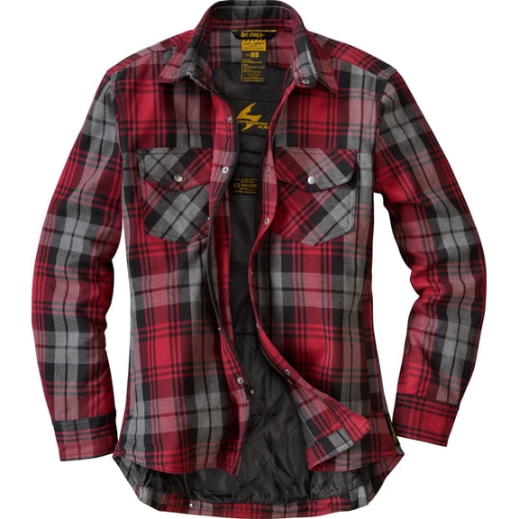 Scorpion Covert Womens Button Up Long Sleeve Flanel Shirt Red/Gray XL