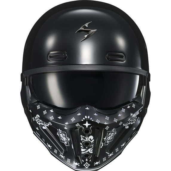 Scorpion Covert X Bandana Helmet Replacement Facemask Gloss Black