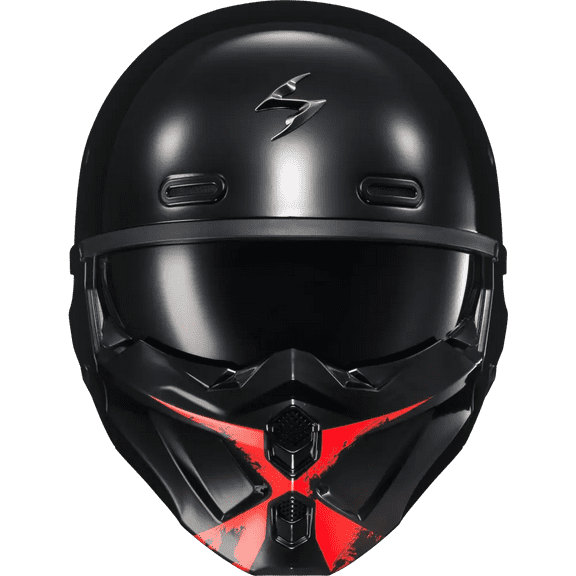 Scorpion Covert X Face Mask Ray Gloss Red