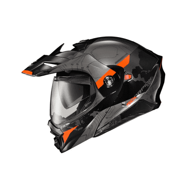 Scorpion EXO-AT960 Topographic Modular DS Motorcycle Helmet Black/Orange LG