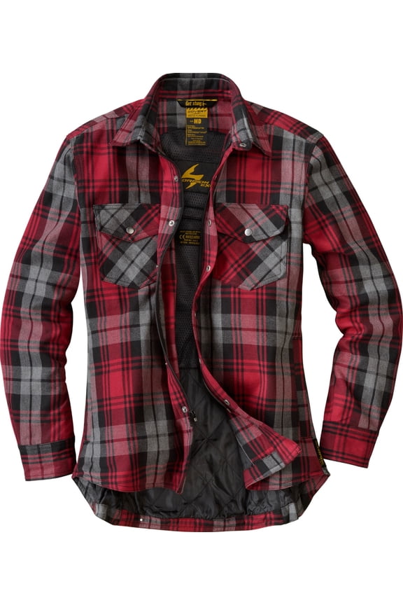 Scorpion Covert Womens Button Up Long Sleeve Flanel Shirt Red/Gray XS