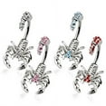 thumbnail image 1 of Scorpion Gem Belly Button Ring Bar Naval Navel - Colors=Red, 1 of 1