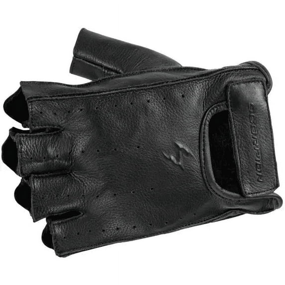 Scorpion Half Cut Mens Leather Motorcycle Gloves Black SM