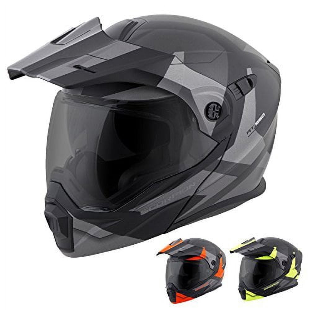 scorpion dual sport helmet EXO XT9000 Carbon Full-Face Trailhead Red 2X The Peak Visors aerodynamics were designed to help keep buffeting and lift to a minimum when riding at high speeds Scorpion EXO XT9000 Carbon Full-Face