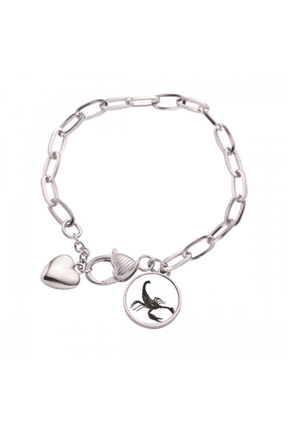Scorpion Natural Insect Breakthrough Heart Chain Bracelet Jewelry Charm Fashion
