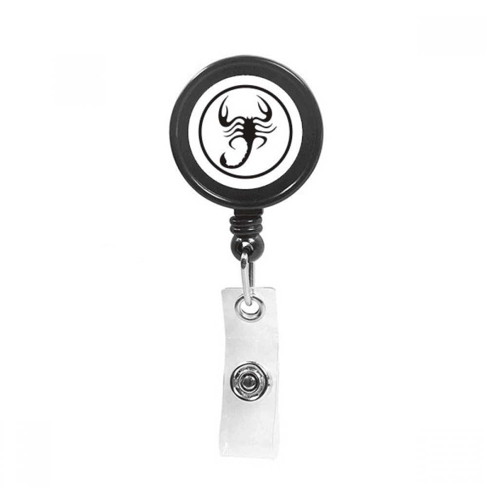 Scorpion Natural Insect Circle Retractable Keychain Badge Holder ID Badge
