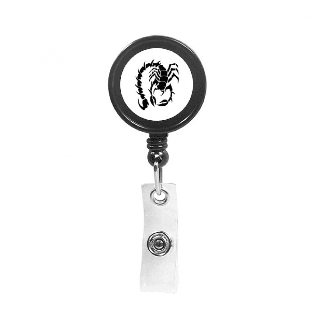 Scorpion Natural Insect Curling Retractable Keychain Badge Holder ID Badge