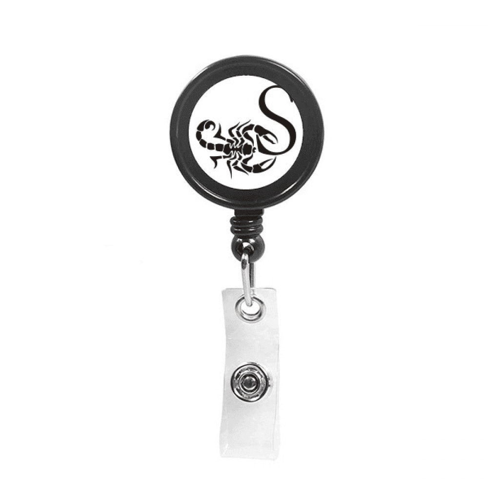 Scorpion Natural Insect Letter Retractable Keychain Badge Holder ID Badge