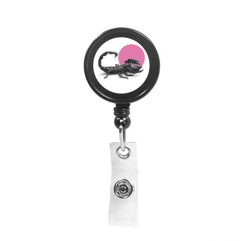 Scorpion Natural Insect Side Retractable Keychain Badge Holder ID Badge