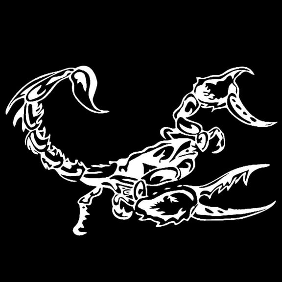 Scorpion Pattern Car Decorative Sticker Auto Side Bumper Hood Sticker Decal for Cars SUV Trucks Vans Walls Laptop White