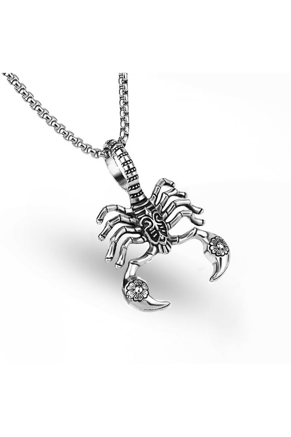 Scorpion Pendant Necklace Punk Stainless Steel Scorpio Zodiac Animal Biker Charm Necklace for Women Men Gothic Jewelry
