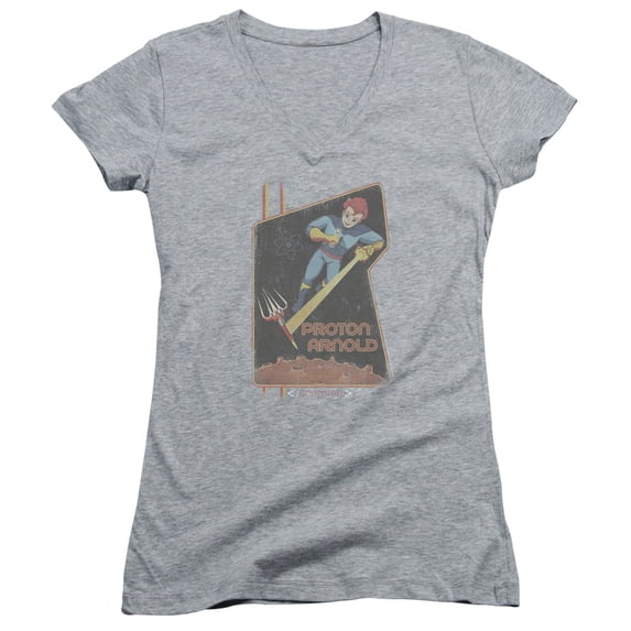 Scorpion Proton Arnold Poster Junior Women's V-Neck T-Shirt Athletic Heather