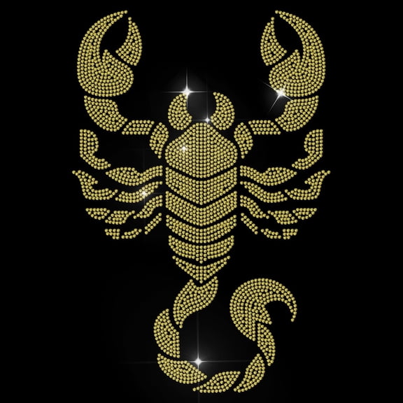 Scorpion Rhinestone Iron on Hotfix Rhinestone Golden Scorpion Transfer Applique Heat Transfer Decal Clothing Repair Patch for Clothing Shoes Bags Hats Decoration DIY Craft Colorful