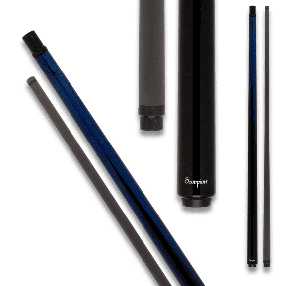 Scorpion SCO122 Blue Sneaky Pete Cue with Carbon Fiber Shaft Billiard Stick Billiards Cues