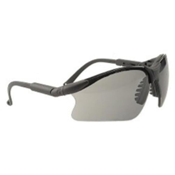 Scorpion Safety Glasses, Gray Lens, Black Frame, Adjustable Length Temples, Safety Retainer