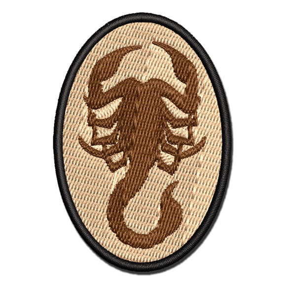 Scorpion Silhouette Applique Multi-Color Embroidered Hook & Loop Patch - 3 Inch Medium