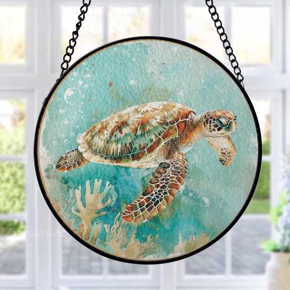 Scorpion Stained Glass Suncatcher Zodiac Sign Round Gothic Window Hanging Gift