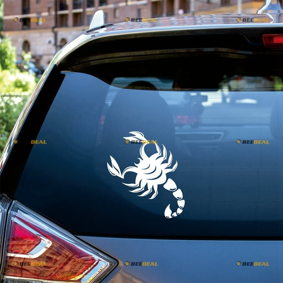 Scorpion Sticker Decal Vinyl - 2 Pack White 4" - For Car Boat Laptop Cup No Background Die-cut 0212a5