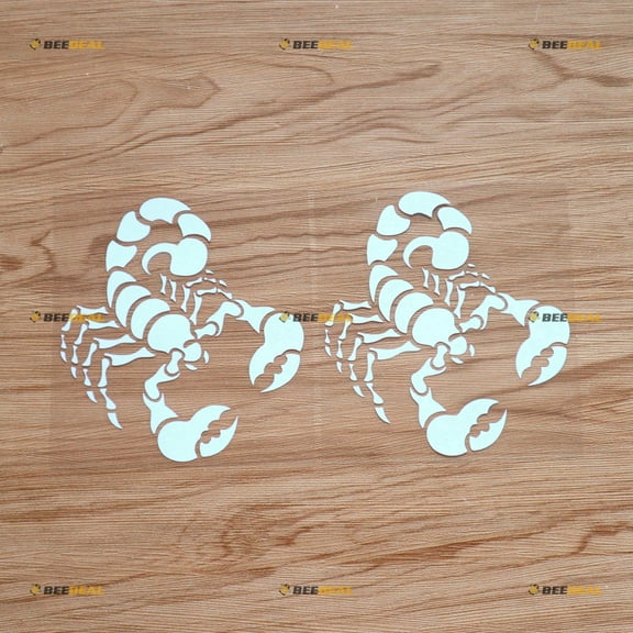 Scorpion Sticker Decal Vinyl Animal - 2 Pack White 5" - For Car Boat Laptop Cup No Background Die-cut