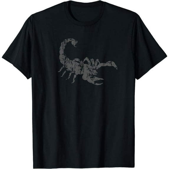 Scorpion Vintage Design - Distressed Scorpion Print T-Shirt