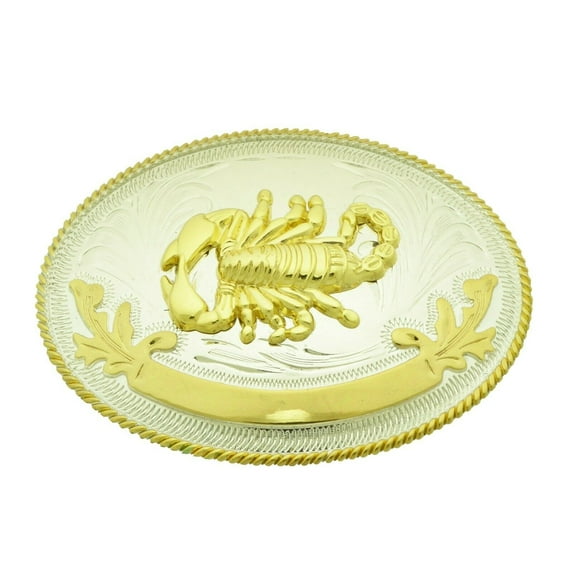 Scorpion Zodiac Sign Belt Buckle Western Cowboy Rodeo Costume Fashion Two-Tone
